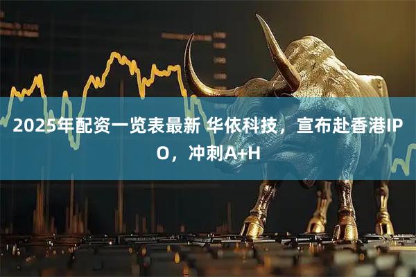 2025年配资一览表最新 华依科技，宣布赴香港IPO，冲刺A+H